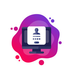 Poster - login form, authentication vector icon