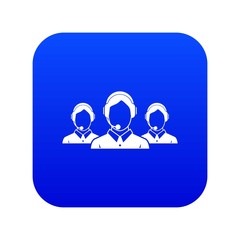 Poster - Customer support operators icon digital blue for any design isolated on white vector illustration