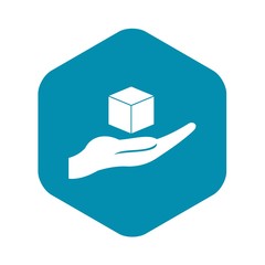 Poster - Cube 3d model icon in simple style isolated vector illustration