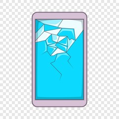 Poster - Smartphone with broken screen icon. Cartoon illustration of smartphone with broken screen vector icon for web