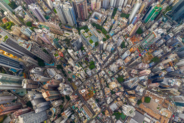 Wall Mural - Top view of Hong Kong city