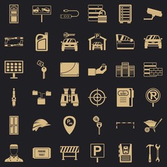 Poster - Protection icons set. Simple style of 36 protection vector icons for web for any design