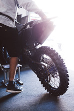 Motocross Bike Tire Agains The Sun