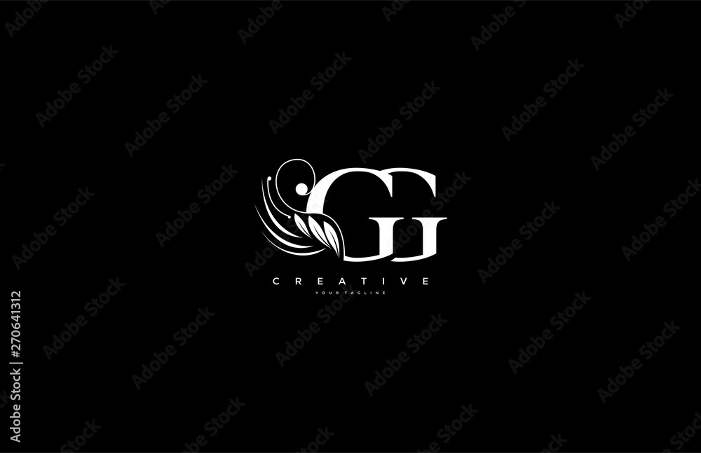 Initial GG letter luxury beauty flourishes ornament monogram logo Stock ...