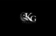 Initial KG letter luxury beauty flourishes ornament monogram logo
