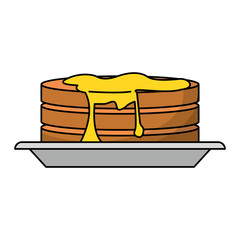 Sticker - Pancakes with syrup on dish