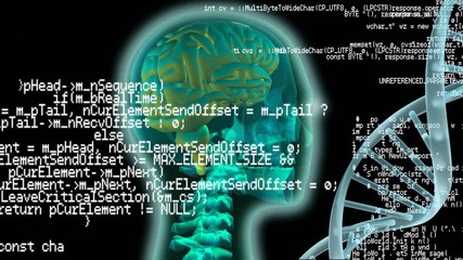 Poster - digital animation of a human head