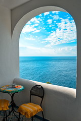 View from the hotel on amalfi coast