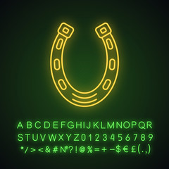 Sticker - Horseshoe neon light icon