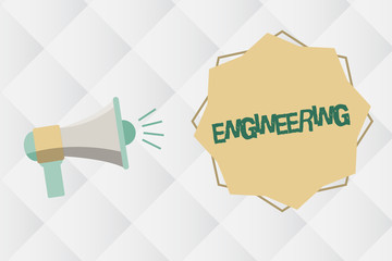 Fototapete - Handwriting text Engineering. Concept meaning Science concerned with design building use of engines machines.