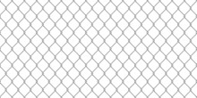 Wide Realistic Glossy Metal Chain Link Fence On White