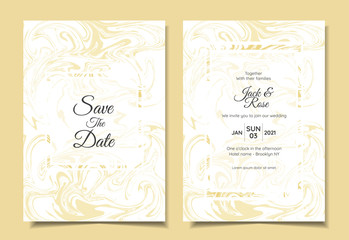  Modern Wedding Invitation Set Liquid Marble Textures Luxury Colors. Trendy Background Multi-purpose Cards Template like Poster, Cover, Book, etc