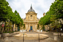 Sorbonne Square And College De Sorbonne, One Of The First Colleges Of Medieval University In Paris, France
