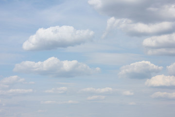 Blue sky with white fluffy clouds nature landscape 