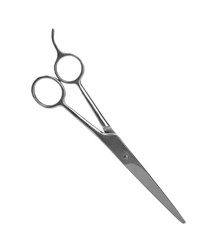 Canvas Print - Pair of sharp hairdresser's scissors on white background