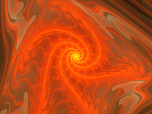 Red Fractal Spiral Background Image, Illustration - Infinite Repeating Spiral Pattern, Vortex Of Geometry. Recursive Symmetrical Patterns Compressed And Twisted Into A Central Focal Point.