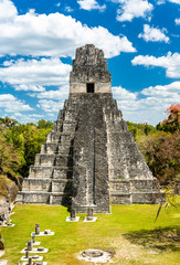 Sticker - Temple of the Great Jaguar at Tikal in Guatemala