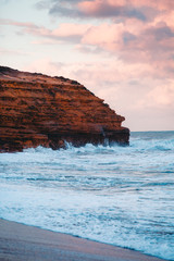 Canvas Print - Waves at Beach at Sunset