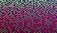 Maze Pattern Abstract Background With Vibrant Labyrinth For Poster Or Wallpaper