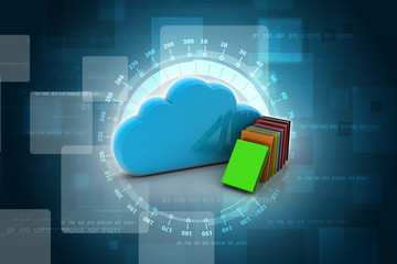 Poster - 3d rendering book with cloud