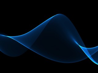 Abstract neon blue flow wave background