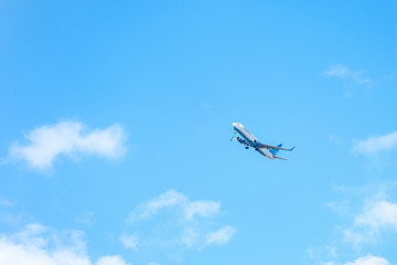 Poster - Moscow, Russia - May, 5, 2019: The image of a Passenger plane in the sky