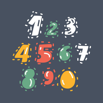 Hand drawn numbers set