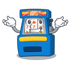 Wall Mural - Grinning slot machine isolated in the character