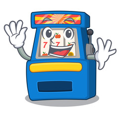 Poster - Waving slot machine isolated in the character