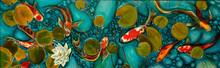 Goldfish In The Lake, Oil Painting, Handmade