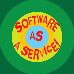 Poster - writing note showing software as a service. business photo showcasing mobile apps and technologies a
