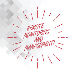Poster - conceptual hand writing showing remote monitoring and management. business photo showcasing long dis