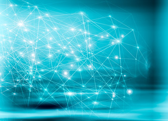 Poster - Technological background, Internet concept of global business. Internet connection, abstract of science and technology graphic design