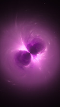 Purple Glowing Electromagnetic Source In Space