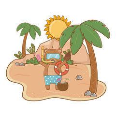 Canvas Print - summer vacation relax cartoon vector illustration