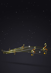 Wall Mural - Golden Music Notes