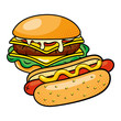 © Stockgiu - hamburger and hot dog vector illustration