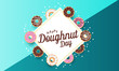 Doughnut day card or background. vector illustration.