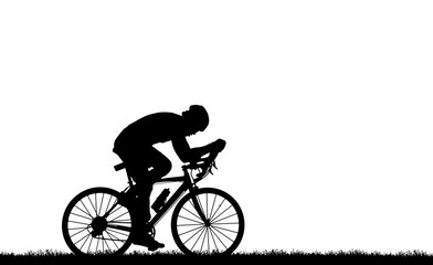 Wall Mural - Cycling Silhouette on white background