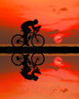 Cycling Silhouette on sunrise
