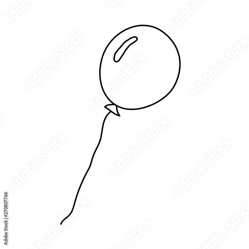 Cute Cartoon Hand Drawn Balloon Illustration Sweet Vector Black And White Balloon Illustration Isolated Monochrome Doodle Balloon Illustration On White Background Stock Vector Adobe Stock cute cartoon hand drawn balloon