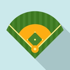 Wall Mural - Baseball field icon. Flat illustration of baseball field vector icon for web design