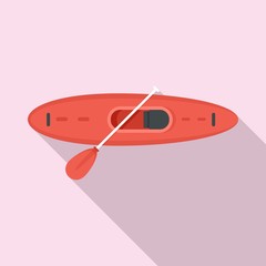 Sticker - Top view kayak icon. Flat illustration of top view kayak vector icon for web design