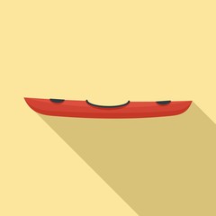 Poster - Side view kayak icon. Flat illustration of side view kayak vector icon for web design