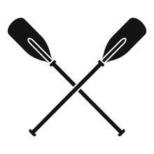 Crossed Wood Paddle Icon. Simple Illustration Of Crossed Wood Paddle Vector Icon For Web Design Isolated On White Background