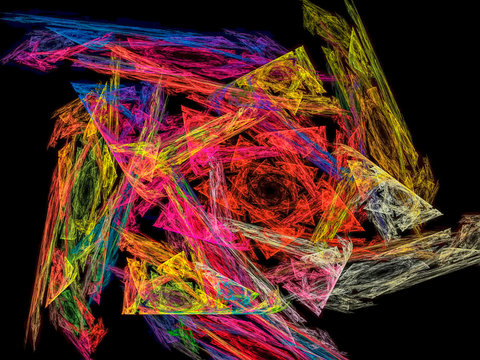 Computer generated abstract spiral fractal flame image .