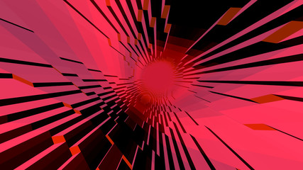 Poster - rays diverging from the eye-shaped center, 3D graphics, abstraction, Red and black