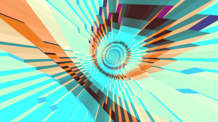 Poster - rays diverging from the eye-shaped center, 3D graphics, abstraction, light blue and brown