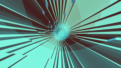 Poster - rays diverging from the eye-shaped center, 3D graphics, abstraction, black and light blue