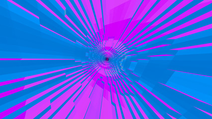 Poster - rays diverging from the eye-shaped center, 3D graphics, abstraction, purple and light blue